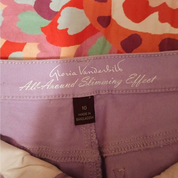 Gloria Vanderbilt Amanda Capris Purple, Sz 10, High Rise, Slimming,, Denim, New - Picture 4 of 5